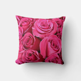 Almohada Decorativa de Ramo de Rosas Rosadas Elega