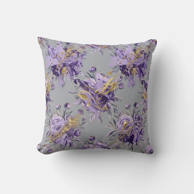 Almohada decorativa de ranúnculo lavanda (Anverso)