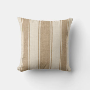 Almohada decorativa de raya beige neutra