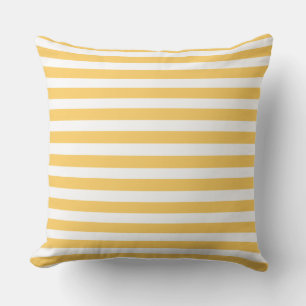 Almohada decorativa de rayas amarillas y blancas