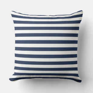 Almohada decorativa de rayas blancas y marineras