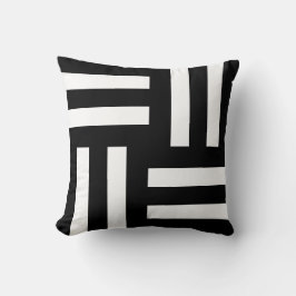 Almohada decorativa de rayas blancas y negras