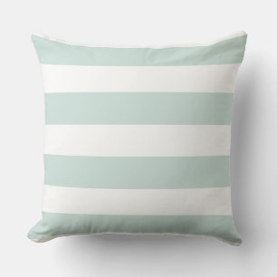 Almohada decorativa de rayas blancas y verde espum