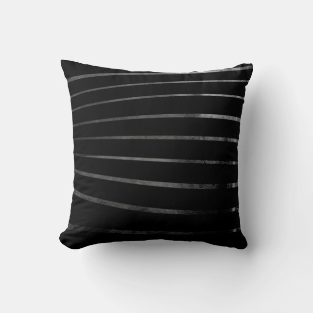 Almohada decorativa de rayas curvas texturizadas e (Anverso)