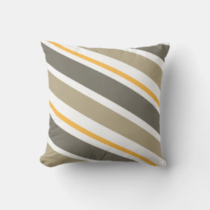 Almohada decorativa de rayas de caramelo beige y a
