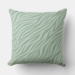 almohada decorativa de rayas de cebra en verde sal