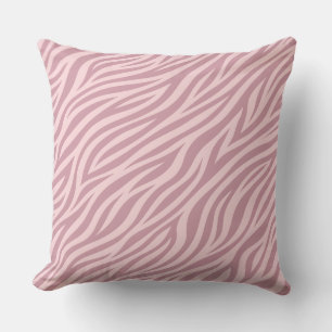 almohada decorativa de rayas de cebra rosa pálido