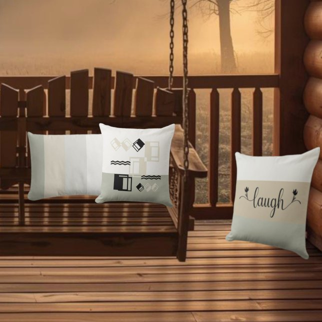 Almohada Decorativa de Rayas en Tonos Terrosos "Ri (Subido por el creador)