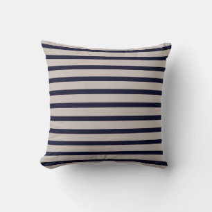 Almohada decorativa de rayas gris marino masculina