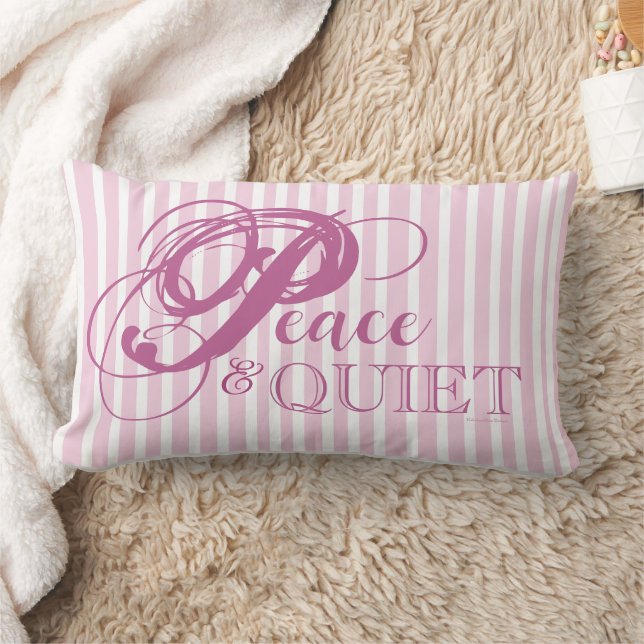 Almohada decorativa de rayas Peace & Quiet (rosa) (Manta)