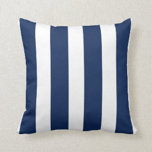 Almohada decorativa de rayas verticales azul marin