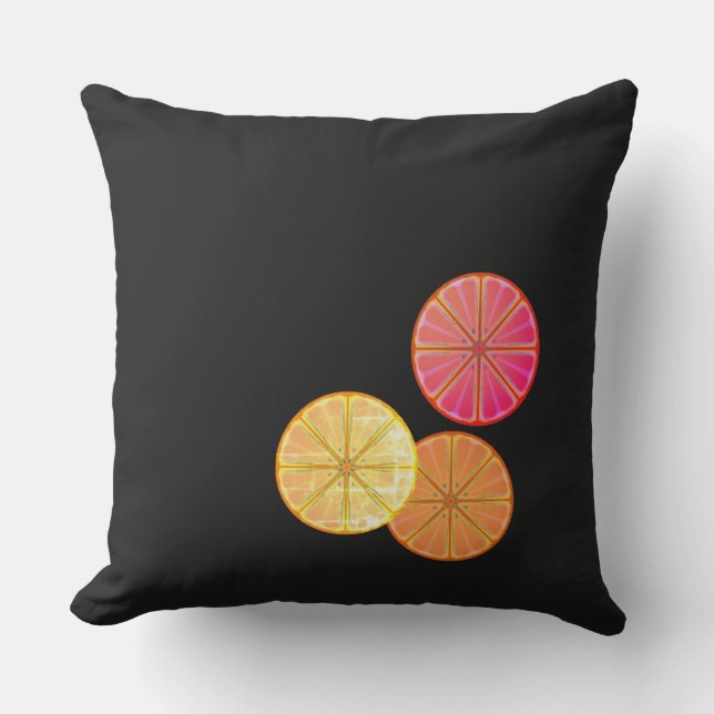 Almohada decorativa de rodajas de cítricos retro (Anverso)