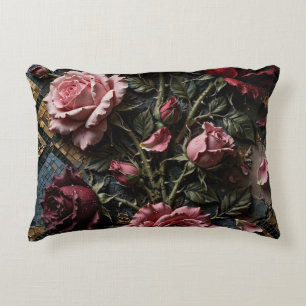 Almohada decorativa de rosa en mosaico