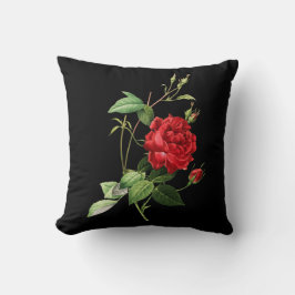 Almohada decorativa de rosa roja vintage