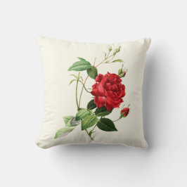 Almohada decorativa de rosa roja vintage