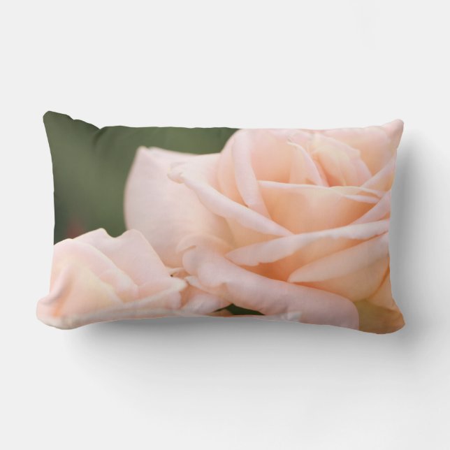 Almohada Decorativa de Rosas Crema Beige (Anverso)