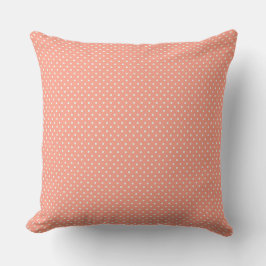 Almohada Decorativa De Salmón Y Lunares Blancos