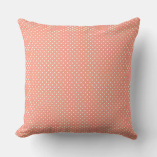 Almohada Decorativa De Salmón Y Lunares Blancos