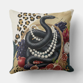 Almohada decorativa de serpiente ecléctica con per