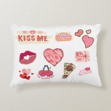 Almohada Decorativa de Sticker de Amor Adorable
