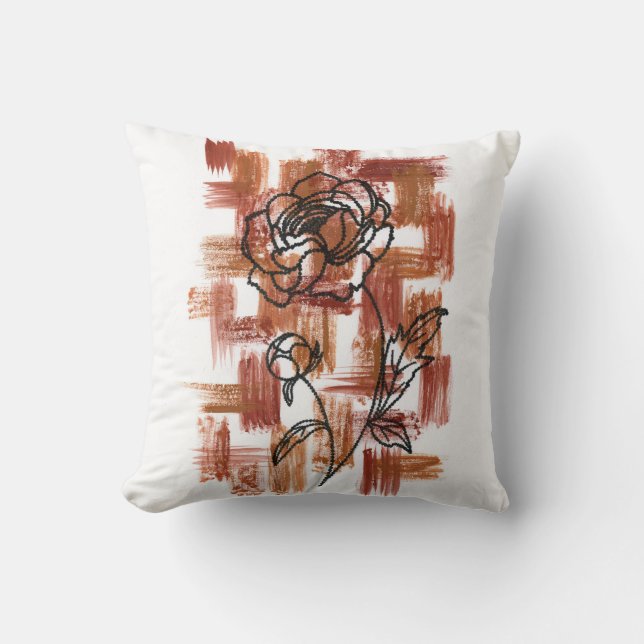 Almohada decorativa de terracota moderna con pince (Anverso)