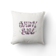 Almohada Decorativa de Tipografía Chrome Shiny Gir