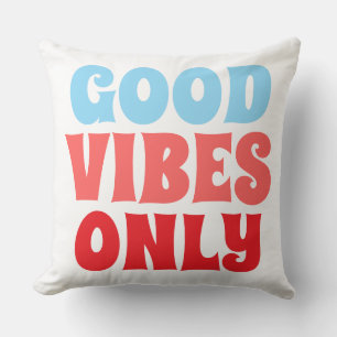Almohada Decorativa de Tipografía 'Sólo Buenas Vib