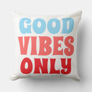 Almohada Decorativa de Tipografía 'Sólo Buenas Vib