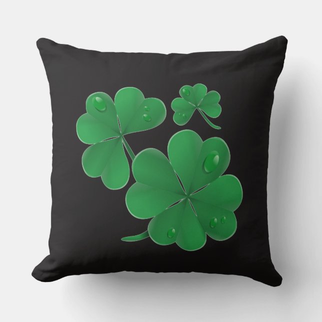 Almohada decorativa de trébol de cuatro hojas (Anverso)