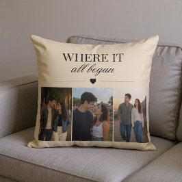 Almohada decorativa de tres fotos de donde todo co