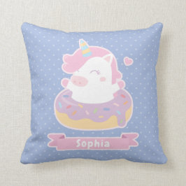 Almohada decorativa de unicornio lindo en donut pa