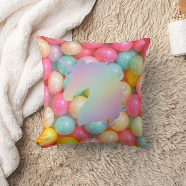 Almohada decorativa de unicornio pastel | Hogar ar (Manta)