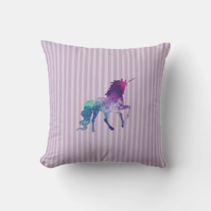 Almohada decorativa de unicornio púrpura para niña