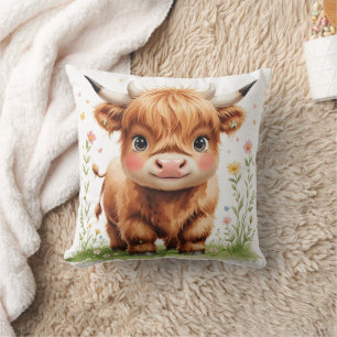 Almohada decorativa de vaca de las Highlands para