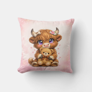 Almohada Decorativa de Vaca de las Tierras Altas A