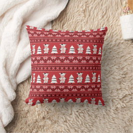 Almohada decorativa de vaca navideña linda