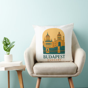 Almohada decorativa de viaje vintage de Budapest H