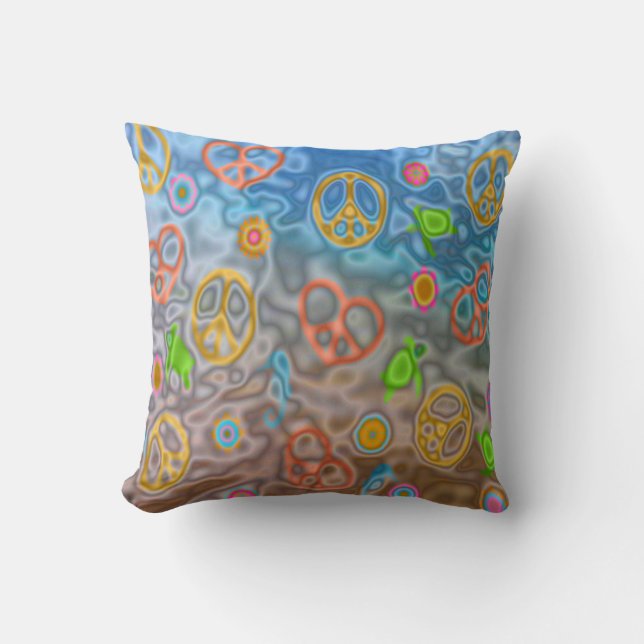 Almohada decorativa de vida oceánica pacífica retr (Anverso)