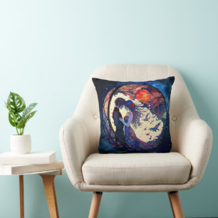 Almohada Decorativa de Vidrio Emplomado de Pareja