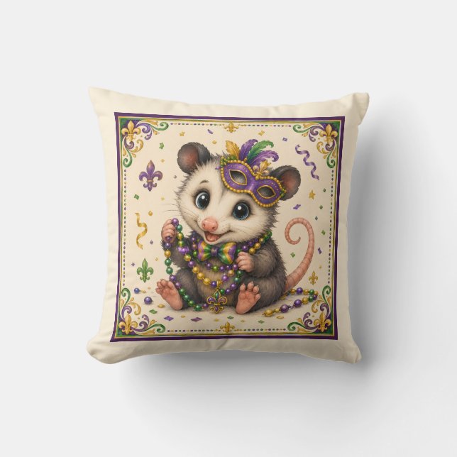 Almohada decorativa de zarigüeya adorable de Nueva (Anverso)