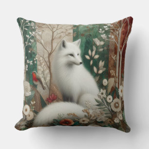 Almohada decorativa de zorro ártico de bosques