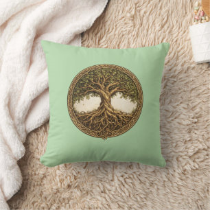 Almohada decorativa del Árbol de la Vida celta en