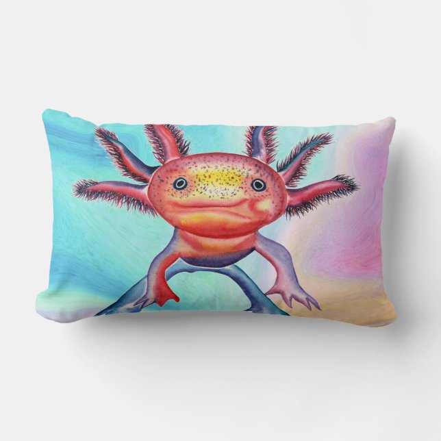 Almohada decorativa del Axolotl fresco (Anverso)