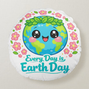 Almohada decorativa del Día de la Tierra adorable