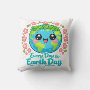 Almohada decorativa del Día de la Tierra adorable