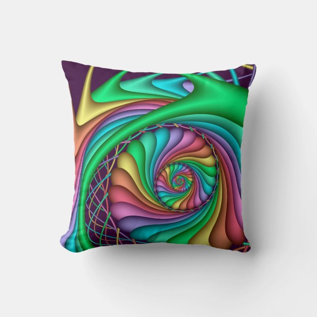 Almohada decorativa del espiral del arco iris (Anverso)