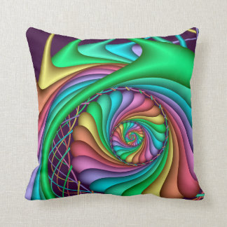Almohada decorativa del espiral del arco iris