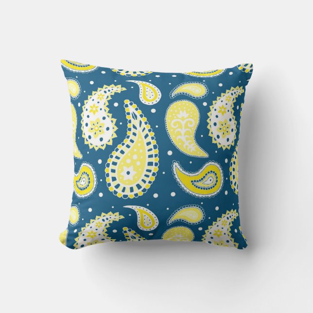 Almohada decorativa del modelo amarillo azul de (Anverso)