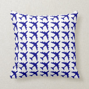 Almohada decorativa del modelo blanco azul del