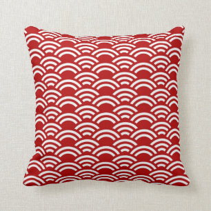 Almohada decorativa del modelo blanco rojo de la